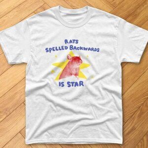Funny Rats Spelled Backwards Is Star Graphic T Shirt White Meme Tee